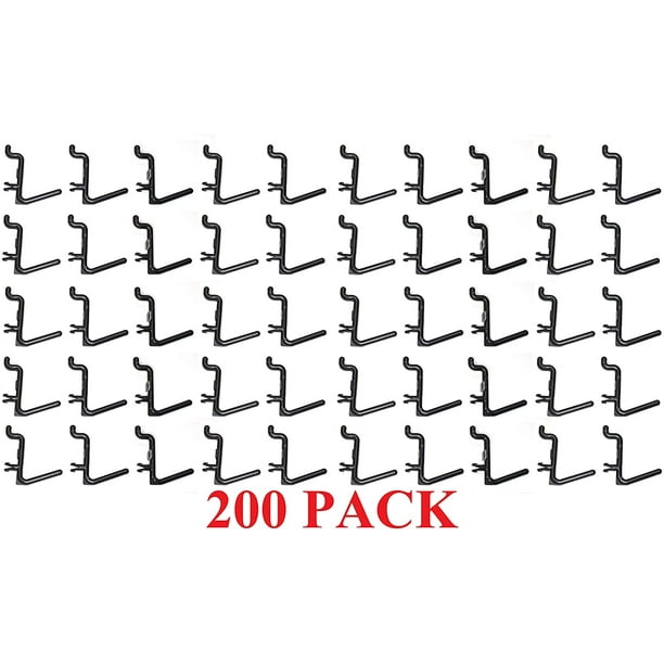 4 Inch Locking Black Plastic Pegboard Peg Hooks 100 Locks, 6 Keys 100 Pack 